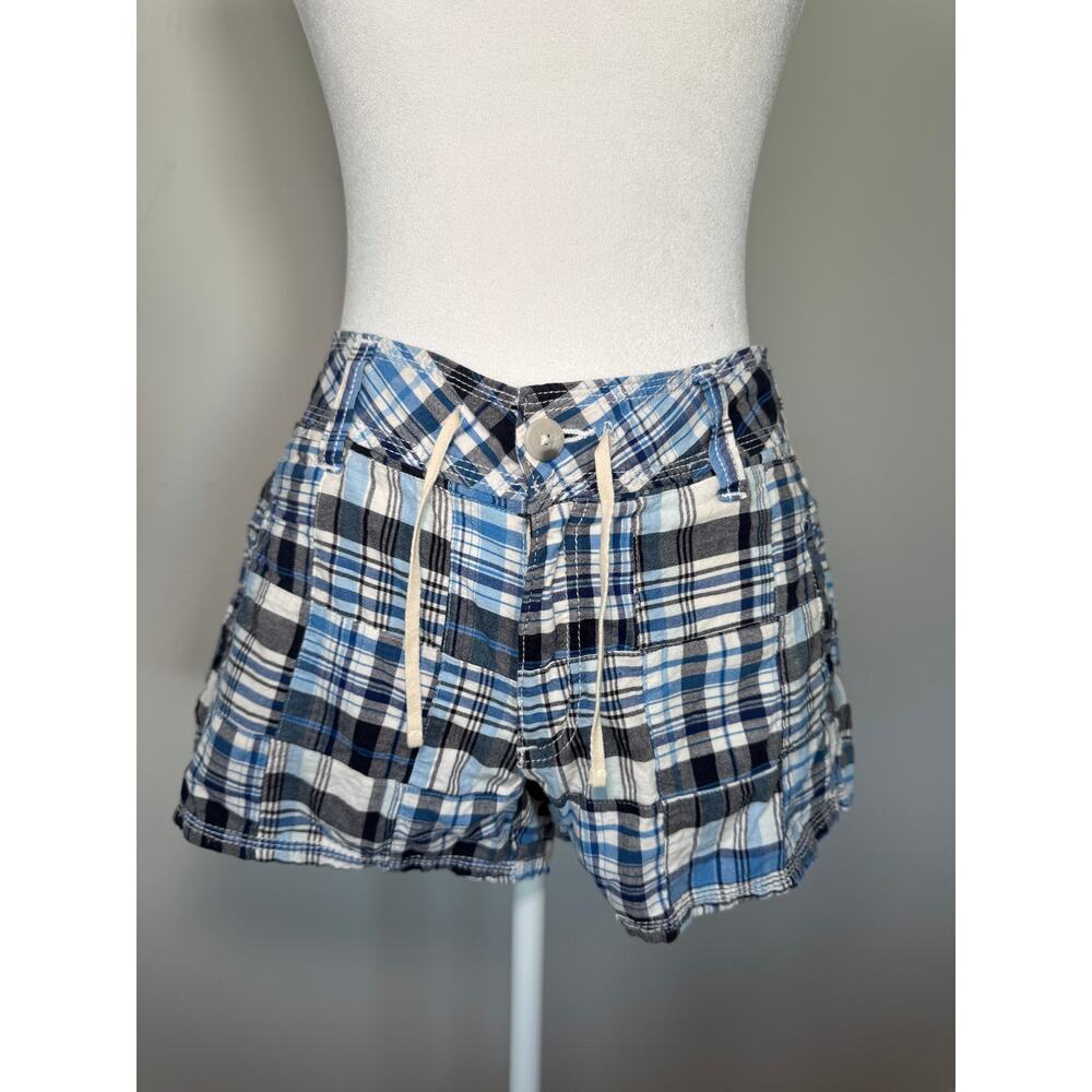 GAP Blue Patchwork Plaid Shorts – Women’s Size 6 – Casual Cotton – 2010